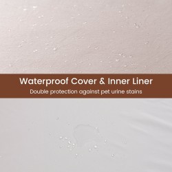 Suuri beige koiranpeti muistivaahdolla ja irrotettavalla päällisellä