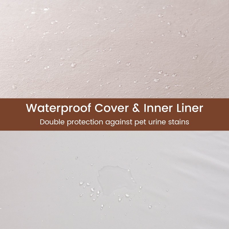 Suuri beige koiranpeti muistivaahdolla ja irrotettavalla päällisellä
