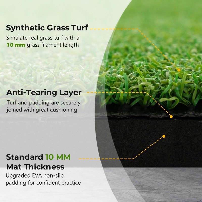 Golf-lyöntimatto 25 mm, 2 kumiteetä, 2 kohdistustikkua