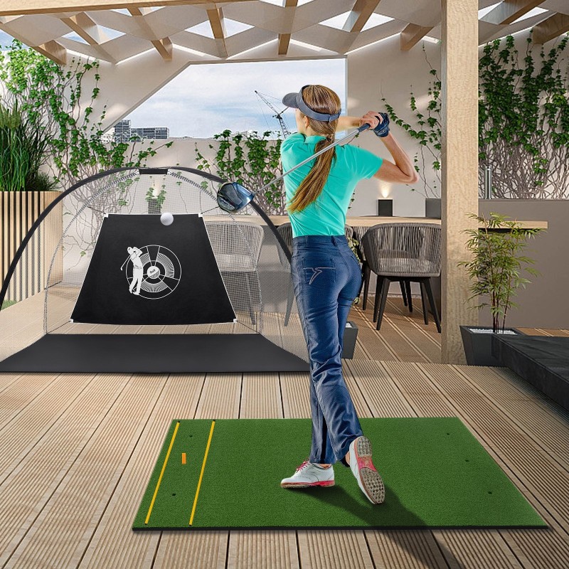 Golf-lyöntimatto 25 mm, 2 kumiteetä, 2 kohdistustikkua