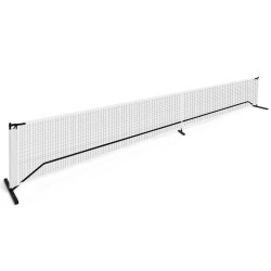 Kannettava pickleball-verkko metalliputkilla ja kuljetuslaukulla