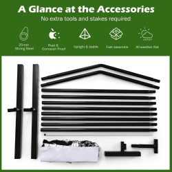 Kannettava pickleball-verkko metalliputkilla ja kuljetuslaukulla