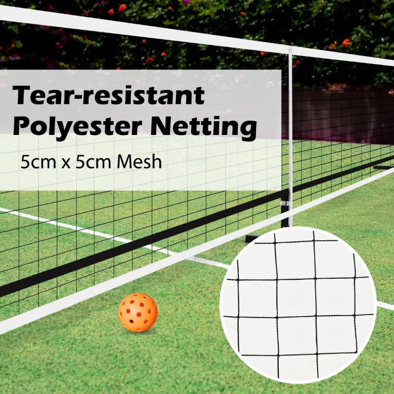 Kannettava pickleball-verkko metalliputkilla ja kuljetuslaukulla