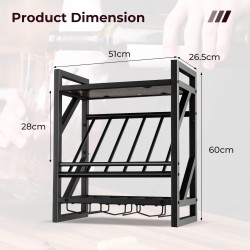 Seinään kiinnitettävä rustiikkinen viinikaappi tilaa säästäväksi säilytykseksi