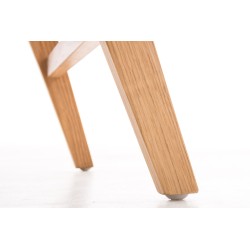 Moderni valkoinen kirjoituspöytä tammijaloilla ja laatikoilla