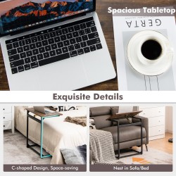 Säädettävä vintage kannettavan tietokoneen pöytä, ruskea, monikäyttöinen