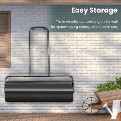 Teräsruohonrulla 48L U-kahvalla musta puutarhaan