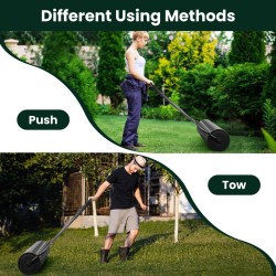 Teräsruohonrulla 48L U-kahvalla musta puutarhaan