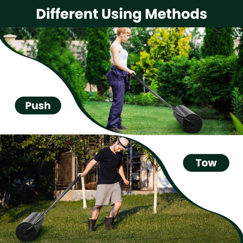 Teräsruohonrulla 48L U-kahvalla musta puutarhaan