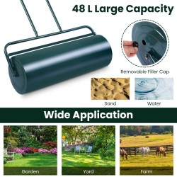 Teräsruohonrulla U-kahvalla, vihreä, 48L kapasiteetti