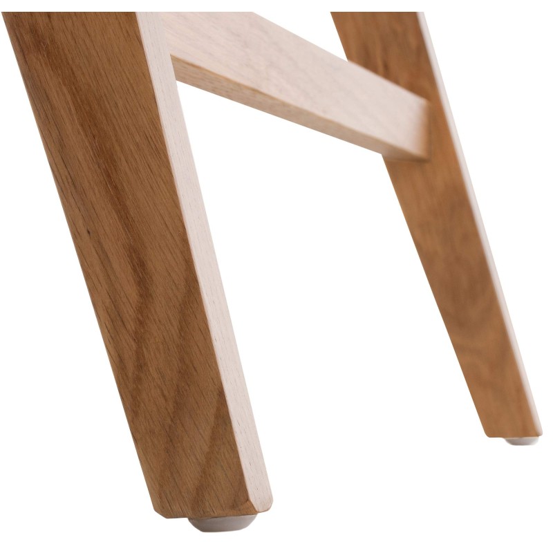 Moderni valkoinen kirjoituspöytä tammijaloilla ja säilytystilalla