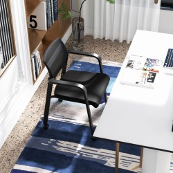 Odotushuonetuolisarja 2 kpl käsinojilla ja pyörillä - musta