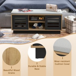 Kenkäpenkki 6 lokerolla ja säädettävillä hyllyillä, luonnonväri