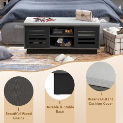 Kenkäpenkki 6 lokeroa säädettävät hyllyt pehmustettu istuin harmaa