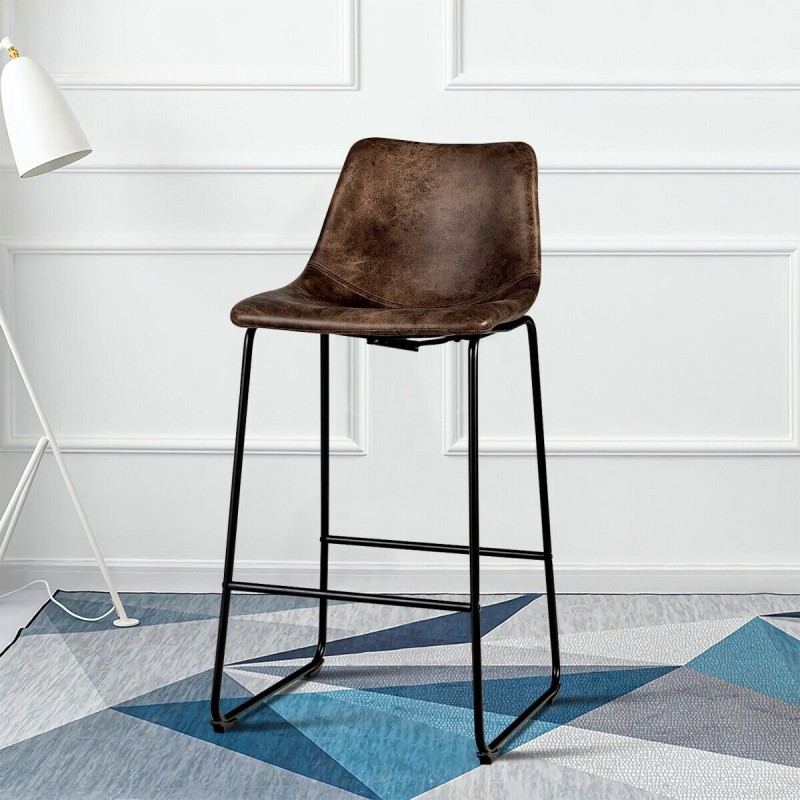 Kultaiset vintage baarituolit, 2 kpl, metallijaloilla ja selkänojalla