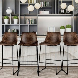 Kultaiset vintage baarituolit, 2 kpl, metallijaloilla ja selkänojalla