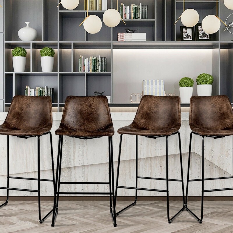 Kultaiset vintage baarituolit, 2 kpl, metallijaloilla ja selkänojalla