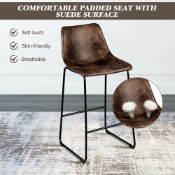 Kultaiset vintage baarituolit, 2 kpl, metallijaloilla ja selkänojalla