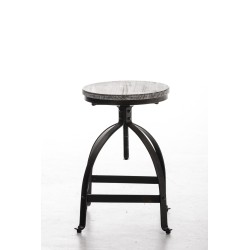 Teollinen säädettävä baarijakkara puuistuimella ja metallijalustalla