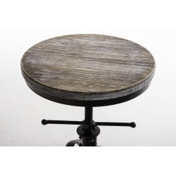 Teollinen säädettävä baarijakkara puuistuimella ja metallijalustalla