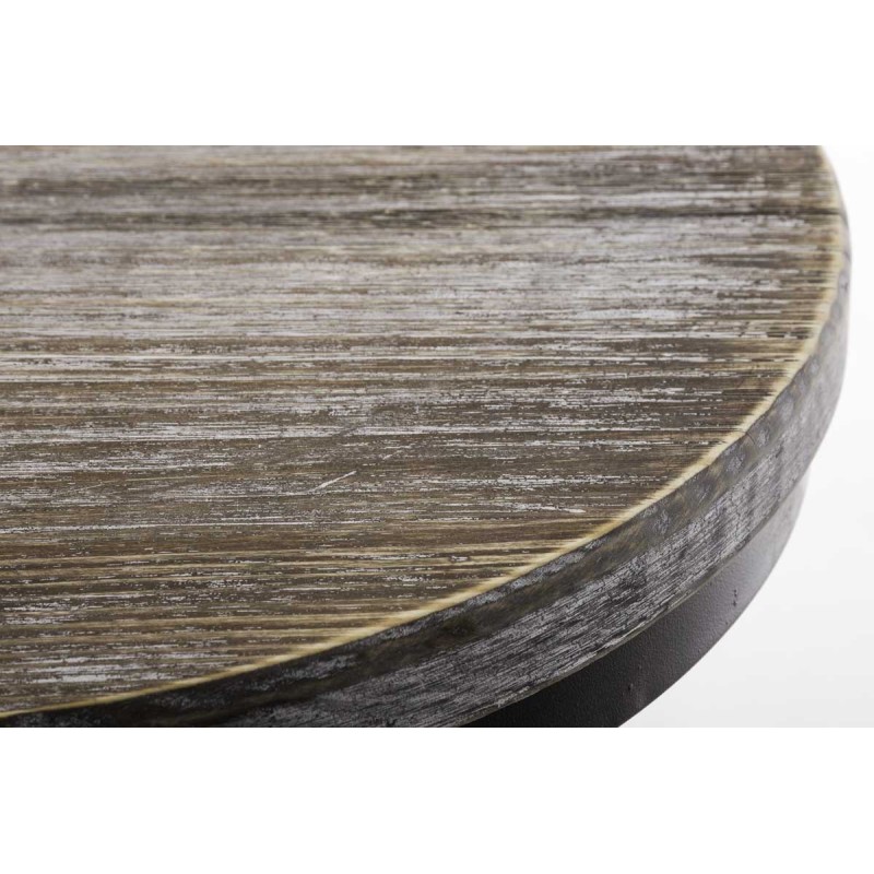 Teollinen säädettävä baarijakkara puuistuimella ja metallijalustalla