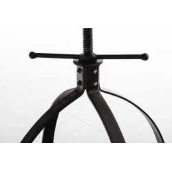 Teollinen säädettävä baarijakkara puuistuimella ja metallijalustalla