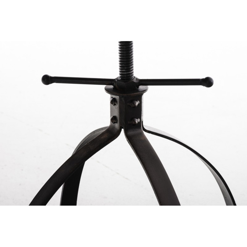 Teollinen säädettävä baarijakkara puuistuimella ja metallijalustalla