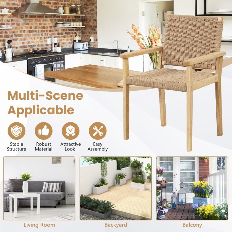 Kahden puutuolin setti paperinaruistuimella luonnollinen