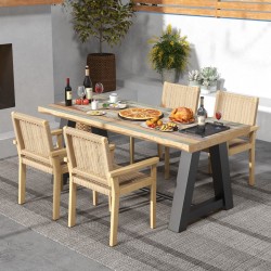 Kahden puutuolin setti paperinaruistuimella luonnollinen