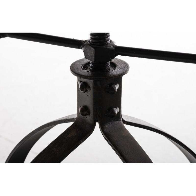 Teollinen säädettävä baarijakkara puuistuimella ja metallijalustalla