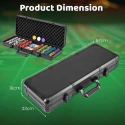 500 kappaleen pokerisetti 14g pelimerkeillä ja korttipakoilla