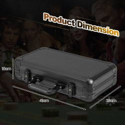 Pokerisetti 300 pelimerkkiä, kortit, nopat, musta kantolaukku