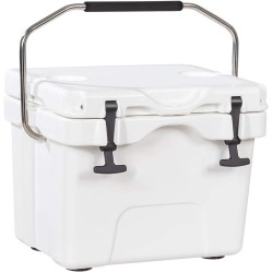 Korkealaatuinen valkoinen kylmälaukku 15L kahvoilla ja pidikkeillä