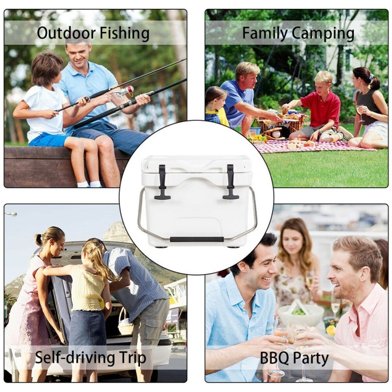 Korkealaatuinen valkoinen kylmälaukku 15L kahvoilla ja pidikkeillä