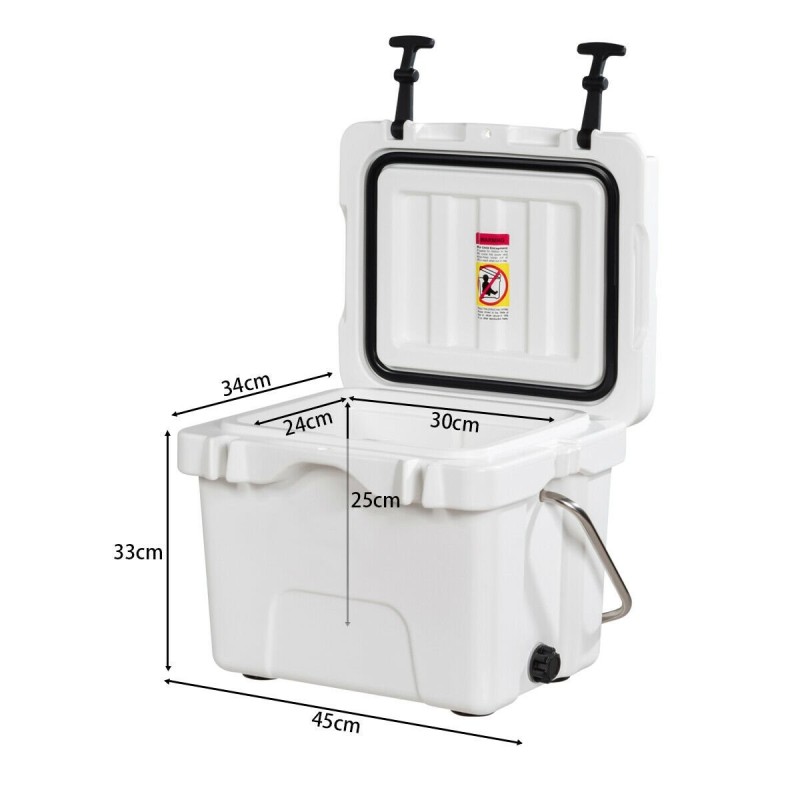 Korkealaatuinen valkoinen kylmälaukku 15L kahvoilla ja pidikkeillä