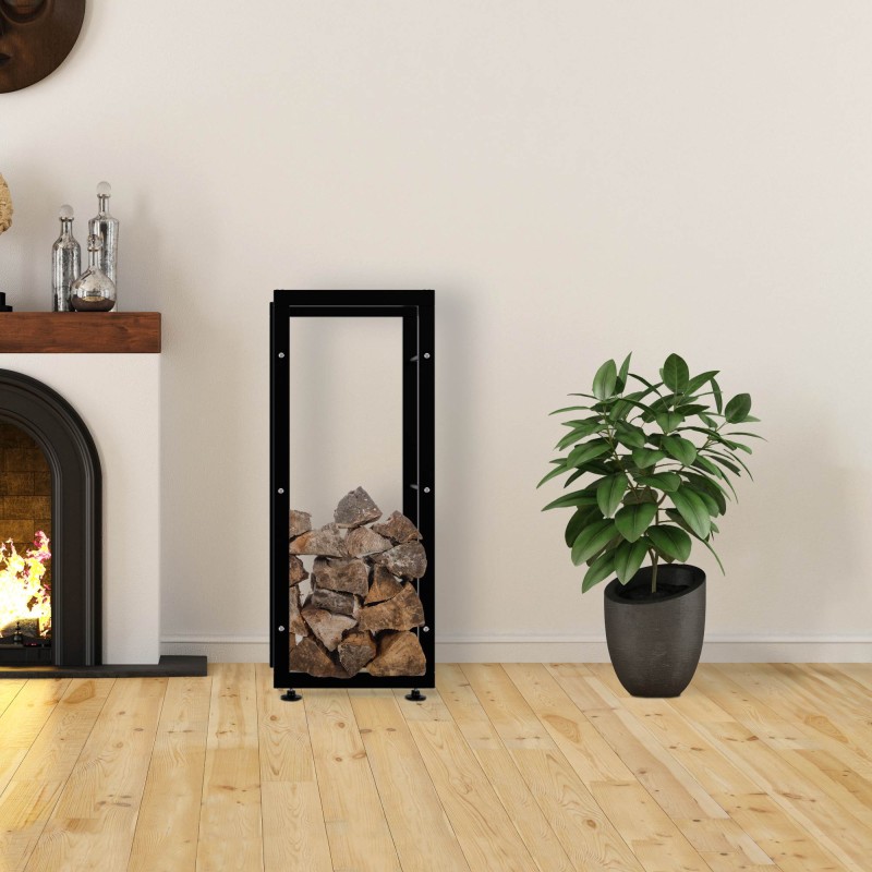 Tyylikäs musta takkapuuteline sisäkäyttöön eri kokoja saatavilla