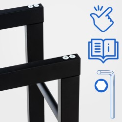 Tyylikäs musta takkapuuteline sisäkäyttöön eri kokoja saatavilla