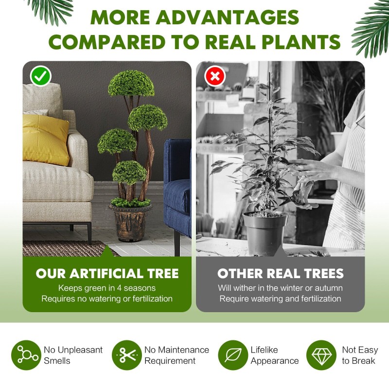 Tekosypressi 90 cm ruukussa, vihreä, sisä- ja ulkokäyttöön