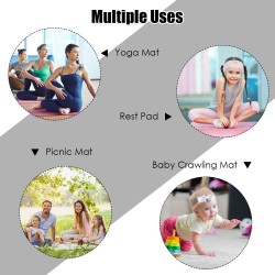 Musta liukumaton joogamatto säädettävillä tarranauhoilla