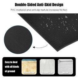 Musta liukumaton joogamatto säädettävillä tarranauhoilla