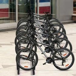 Polkupyöräteline 6 pyörälle, musta, kestävä teräsrakenne