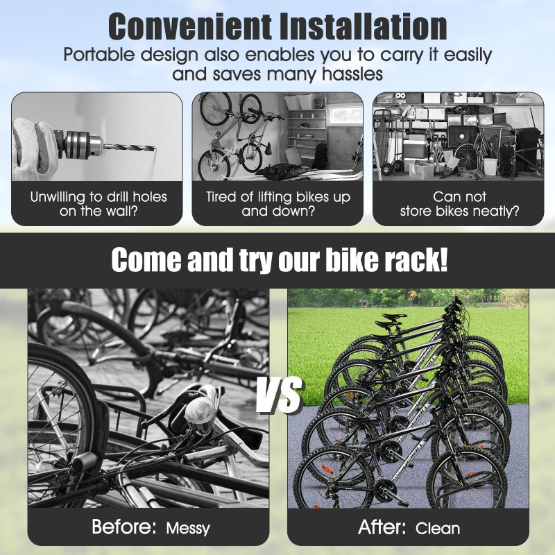 Polkupyöräteline 6 pyörälle, musta, kestävä teräsrakenne