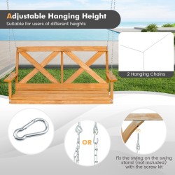 Kahden hengen säädettävä puinen keinutuoli ulkokäyttöön