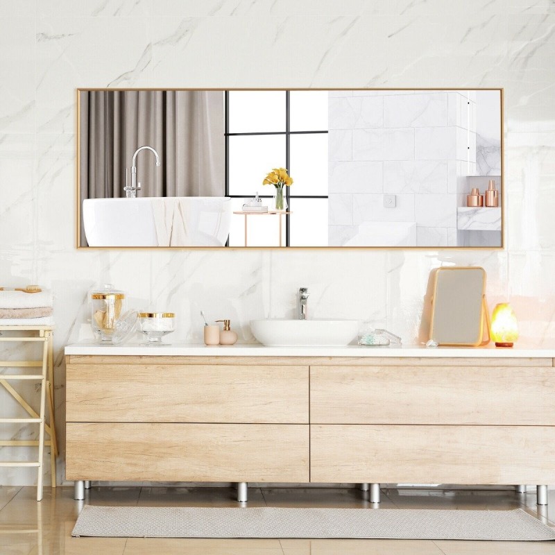 Kultainen kokovartalopeili räjähdyssuojatulla lasilla ja alumiinikehyksellä