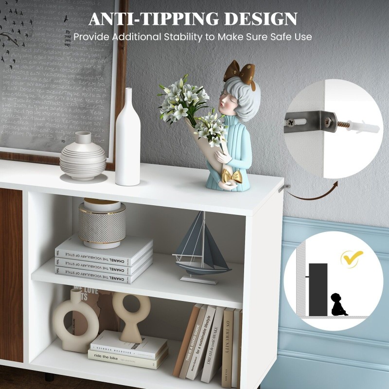 Monikäyttöinen keittiön sivukaappi, 2/4 ovea, pähkinäpuu