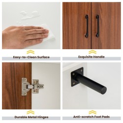 Monikäyttöinen keittiön sivukaappi, 2/4 ovea, pähkinäpuu