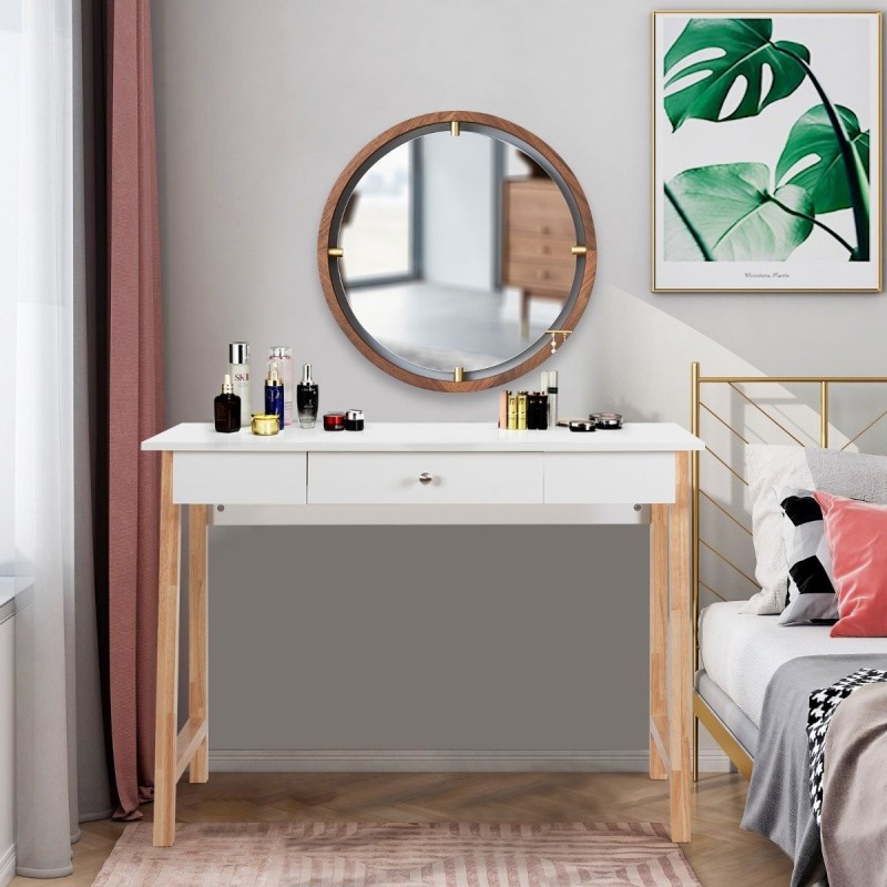 Monikäyttöinen työpöytä laatikolla, luonnonväri, 106x50x75,5 cm