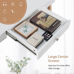 Monikäyttöinen työpöytä laatikolla, luonnonväri, 106x50x75,5 cm