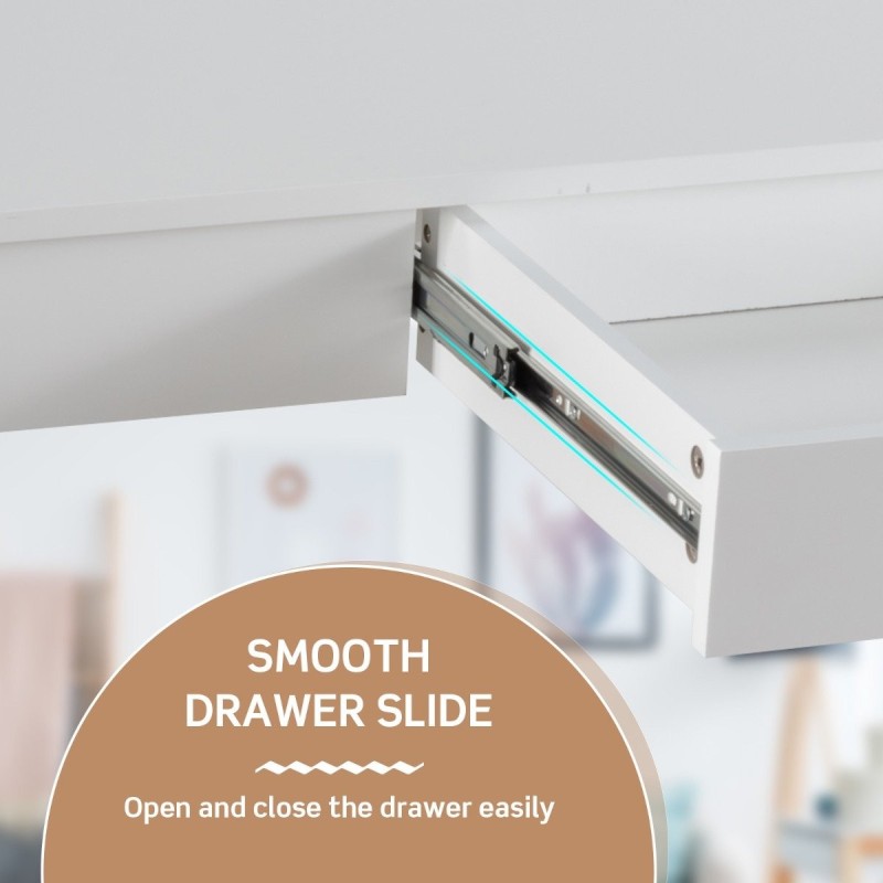 Monikäyttöinen työpöytä laatikolla, luonnonväri, 106x50x75,5 cm