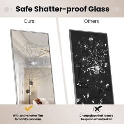 Hopeapeili koko kehon heijastuksella ja sirpaloitumattomalla lasilla